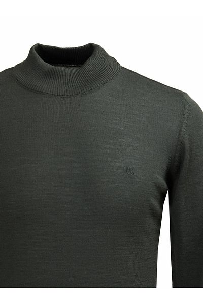 Kip Khaki Half Turtleneck Wool Blended Sweater Sweater