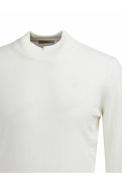 Kip Ecru Half Turtleneck Wool Blended Sweater
