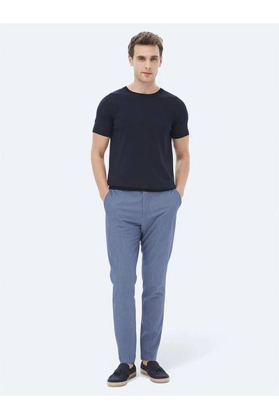 Kip Navy Blue Crew Neck Plain Knitted Knitwear