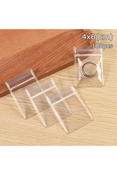 Choice 4x6cm 100pcs Dustproof PVC Self Sealing Plastic Jewelry Zip Lock Bags Reclosable Thick Transparent Z