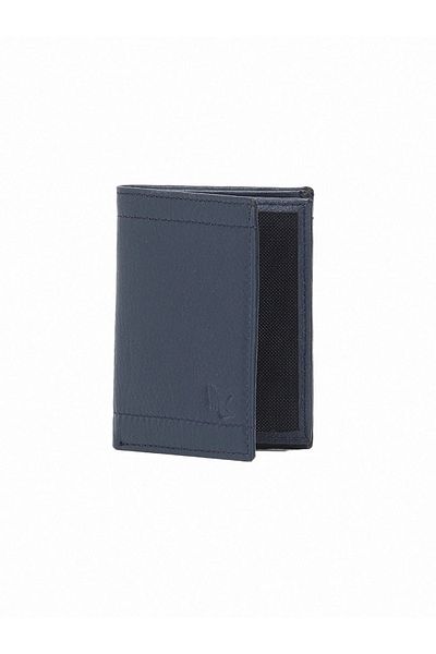 Kip Navy Blue Leather Wallet