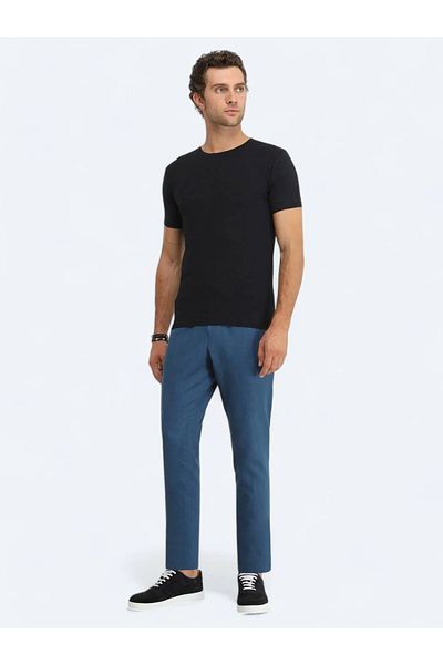 Kip Πλεκτό ζακάρ με λαιμόκοψη Navy Blue