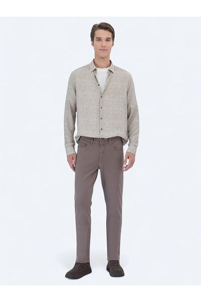 Kip Denim Mink Slim Fit Cotton Blend Pants