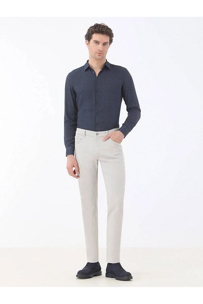 Kip Denim Slim Fit Stone Cotton Blend Pants