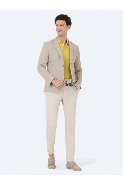 Kip Micro Modern Fit - Camel Hair Cotton Blended Knitted Jacket
