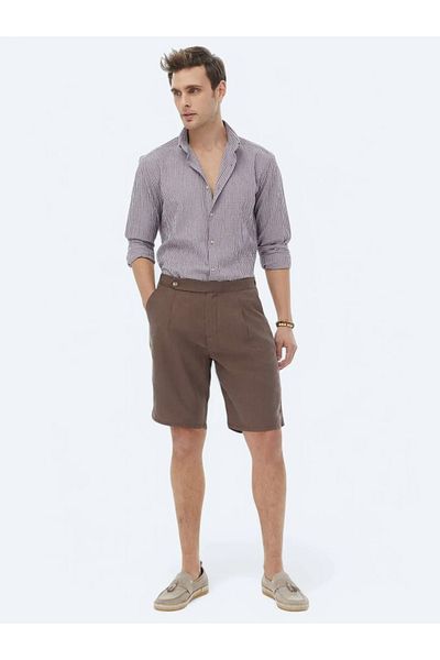 Kip Παντελόνι Casual Bermuda σε καφέ καρότο
