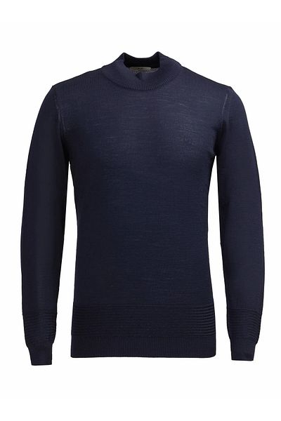 Kip Navy Blue Half Turtleneck Wool Blended Sweater