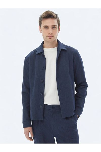 Kip Navy Blue Modern Fit Cotton Suit