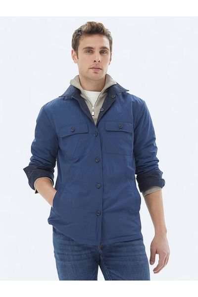 Kip Παλτό Navy Blue Woven