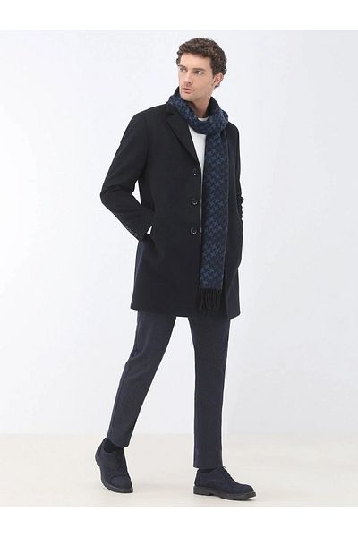 Kip Μπλε Navy Woven Slim Fit Casual Παντελόνι από Βαμβακερό Μείγμα