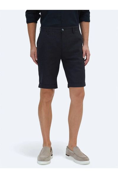 Kip Μαύρο Slim Fit Casual Παντελόνι Βερμούδας