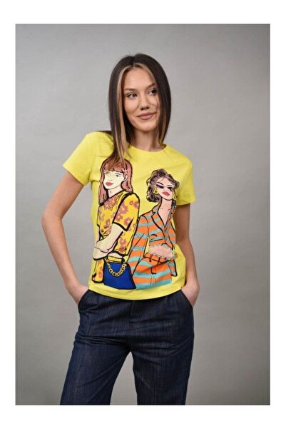 Cocco Rossa TRICOU CU IMPRIMEU FETE STRASURI STELLANZA Galben M-L