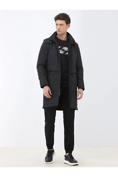 Kip Palton negru țesut - elegant și confortabil