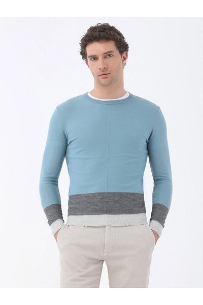 Kip Mint Crew Neck Wool Blended Sweater Sweater