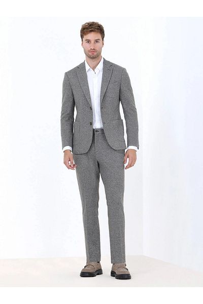 Kip Mink Printed Modern Fit Knitted Suit