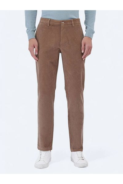 Kip Camel Hair Woven - Velvet Casual Cotton Blend Regular Fit Trousers