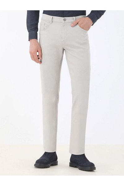 Kip Denim Slim Fit Stone Cotton Blend Pants