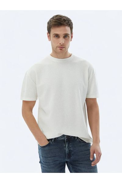 Kip T-shirt 100% βαμβακερό εκρού με λαιμόκοψη