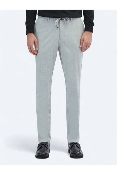 Kip Gray Knitted Jogging Fit Casual Trousers