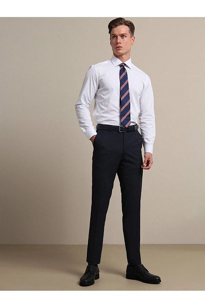 Kip Cămașă clasică albă din bumbac slim fit