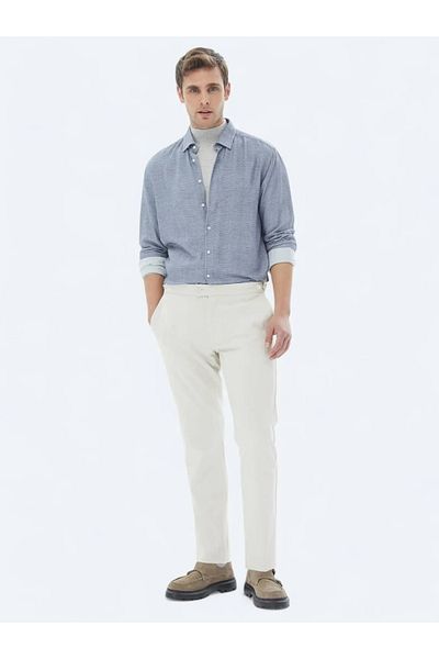 Kip Beige Woven Loose Fit Casual Trousers
