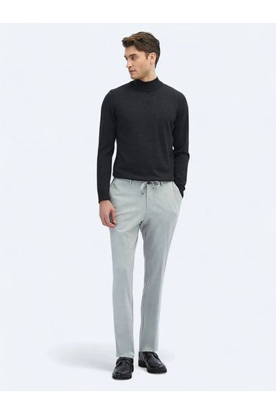Kip Gray Knitted Jogging Fit Casual Trousers