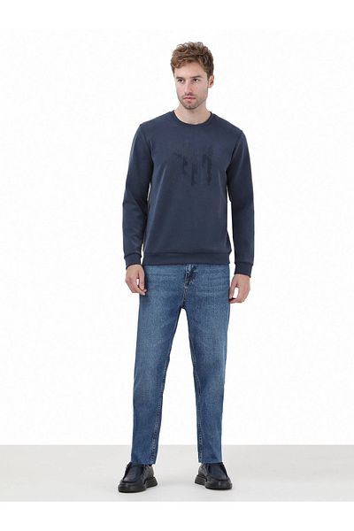 Kip Φούτερ με λαιμόκοψη Navy Blue με στάμπα