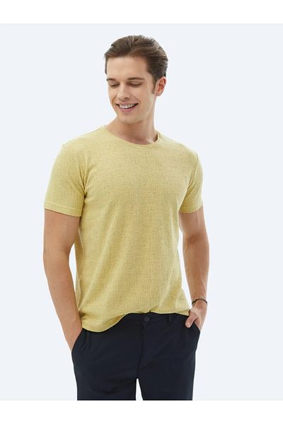Kip T-Shirt Jacquard Lemon Mold με λαιμόκοψη - Μείγμα βαμβακιού