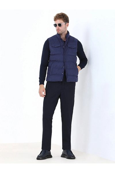 Kip Light Navy Blue Woven Sports Vest