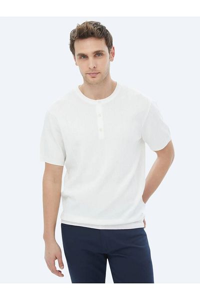 Kip Ecru Judge Collar Jacquard Knitwear