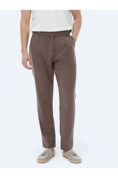 Kip Carrot Fit Brown Casual Trousers
