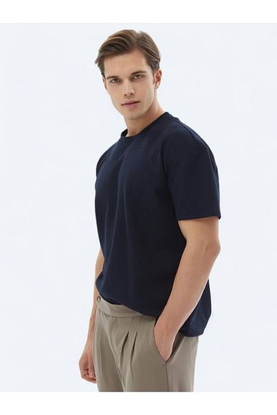 Kip Μπλουζάκι με λαιμόκοψη 100% βαμβακερό Navy Blue