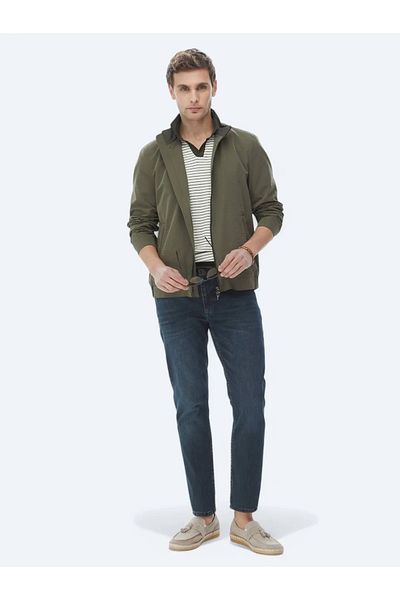 Kip Παντελόνι με τζιν-βαμβακερό μείγμα Navy Blue Slim Fit