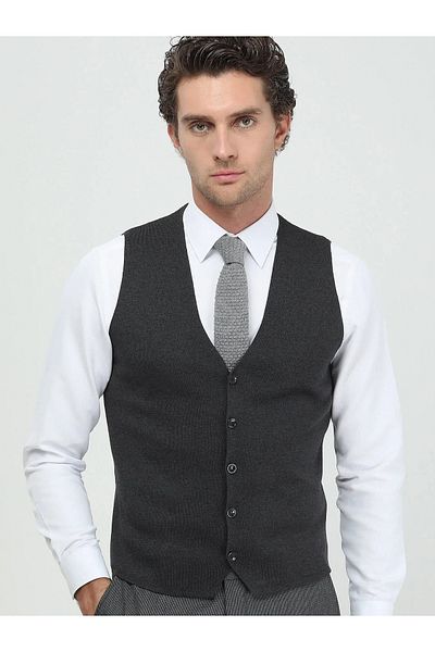 Kip Anthracite Knitwear Vest Design