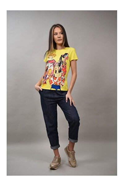 Cocco Rossa TRICOU FOUR GIRLS APLICATII STRASURI ERICE Galben M-L