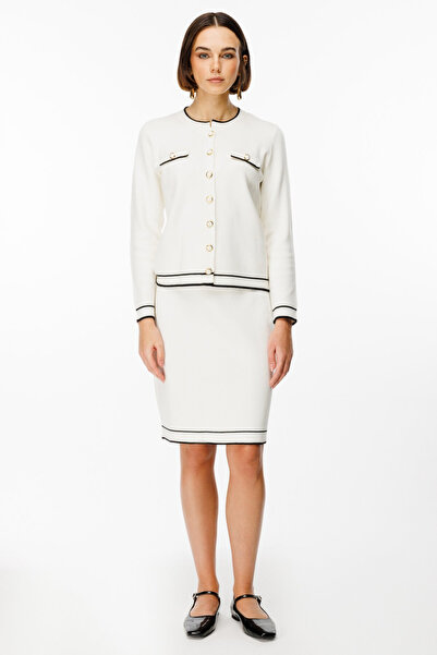 ON Спідниця з трикотажу з деталями у вигляді смужок 24KON49910