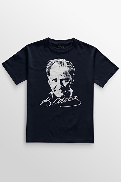 Kretas Синя футболка Мустафа Кемаль Ататюрк 23 квітня 19 травня з принтом, прямий крій, унісекс