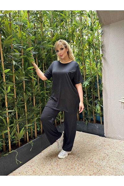 ViolettaXL Plus Size Top and Bottom Set - Black - Plus Size