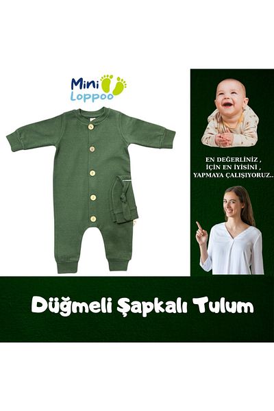 MİNİLOPPOO Buttoned Baby Jumpsuit