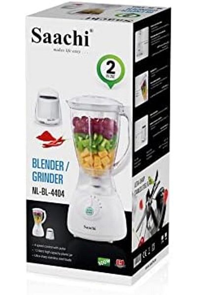 SAACHİ Blender 2-in-1 with Glass Jug and Plastic Grinder - Saachi NL-BL-4404