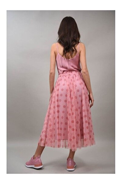 FASHIONLAND CARINI SATIN T-SHIRT WITH THIN STRAPS ONE SIZE FITS ALL Pink