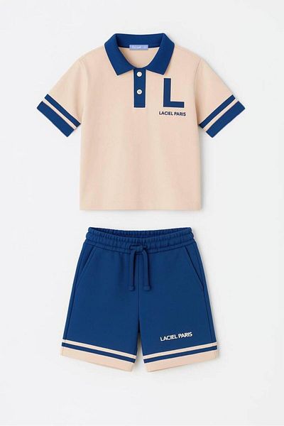 2kids2mom La'Ciel Paris Polo Collar Tshirt and Shorts Suit for Boys (2-7 Years)