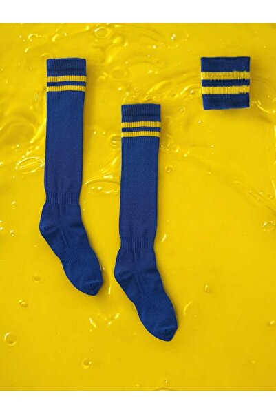 HAYEL 2 чифта тъмносини жълти клинове с обръчи за момичета и момчета, чорапи за тенис и футбол