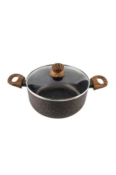 BRIO Forged aluminum saucepan with glass lid, 3 layers of marbled ceramic, induction base, 4.8 l