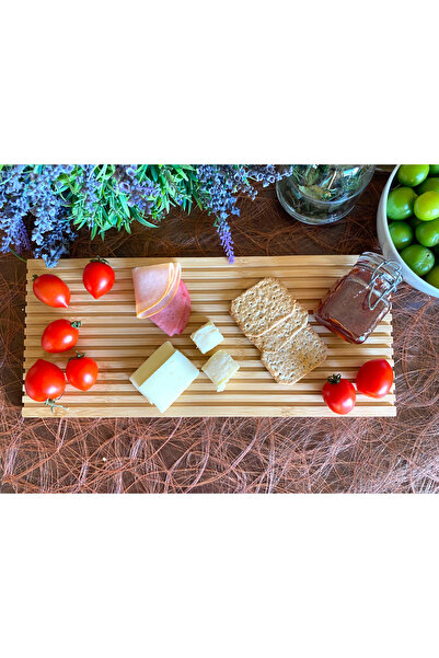 ALLEGRI طبق تقديم من الخيزران، طبق تقديم الإفطار، حامل مزخرف، لوح تقطيع، مقاس...