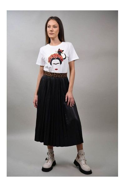 Y TWO WOMEN Cotton T-shirt for women with the Arzachena cat, white, one size fits all