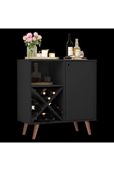 JB Moviecs Sideboard Buffet Cabinet with Drawer for Living Room and Home, Black