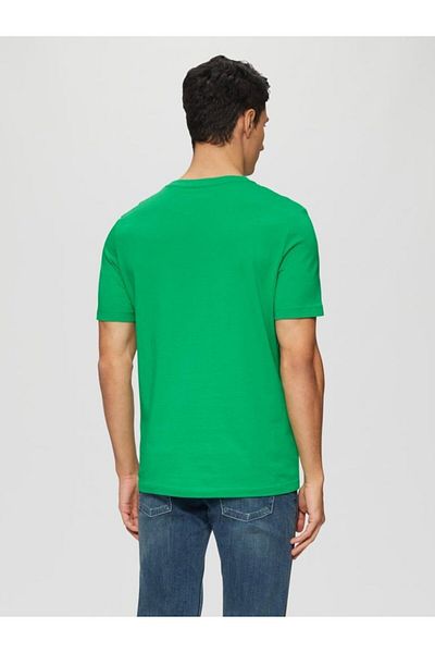 s.Oliver Men's T-shirt With Logo Print, Scoop Neck And Regular Fit Cut, Light Green, S