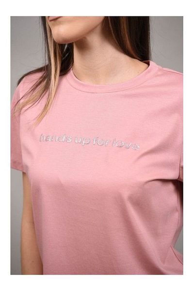 CHANGE OFF Mentana Simple T-Shirt One Size Pink