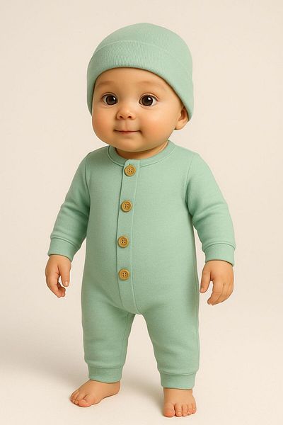 MİNİLOPPOO Buttoned Baby Jumpsuit